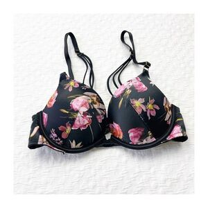 Buy 1 get 1 free 32b Victorias Secret very sexy push up black Strappy floral